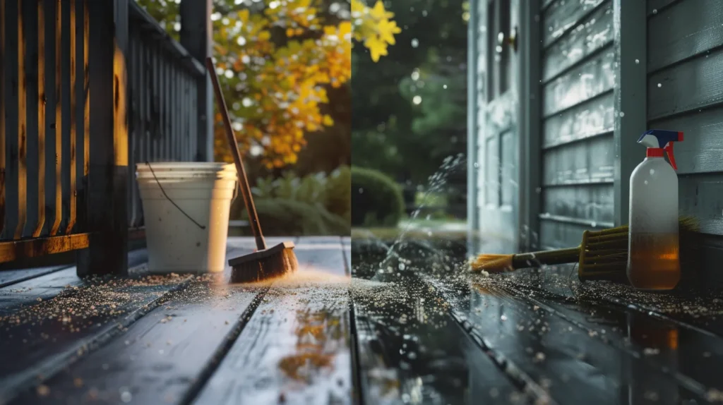 pollen buildup on Charleston home porch during spring